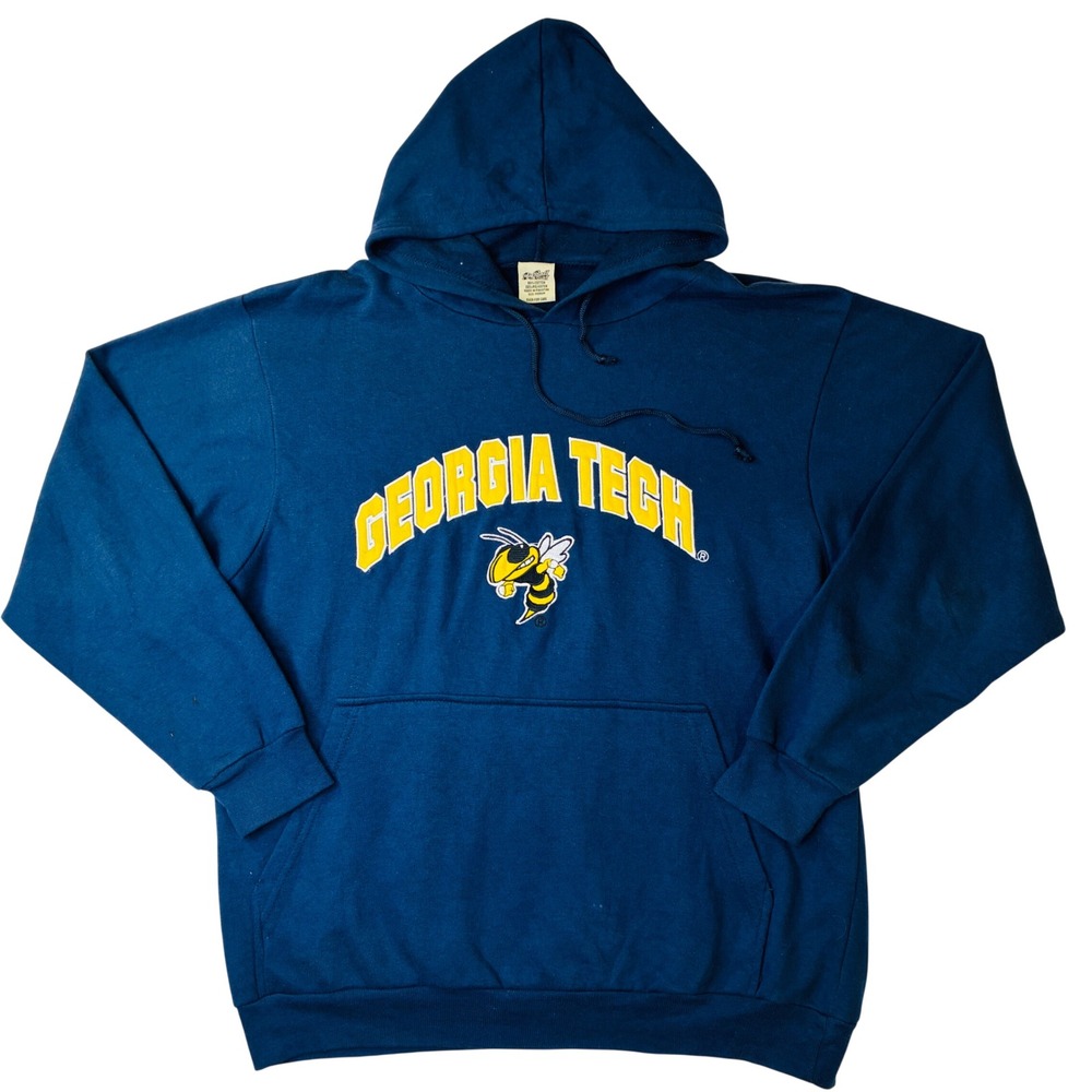 Big Ball Sports Georgia Tech Yellow Jackets Hoodie Navy Blue Buzz Mascot Medium